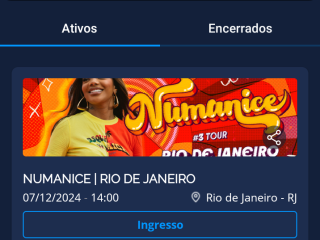 Vendo ingresso numanice 07/12